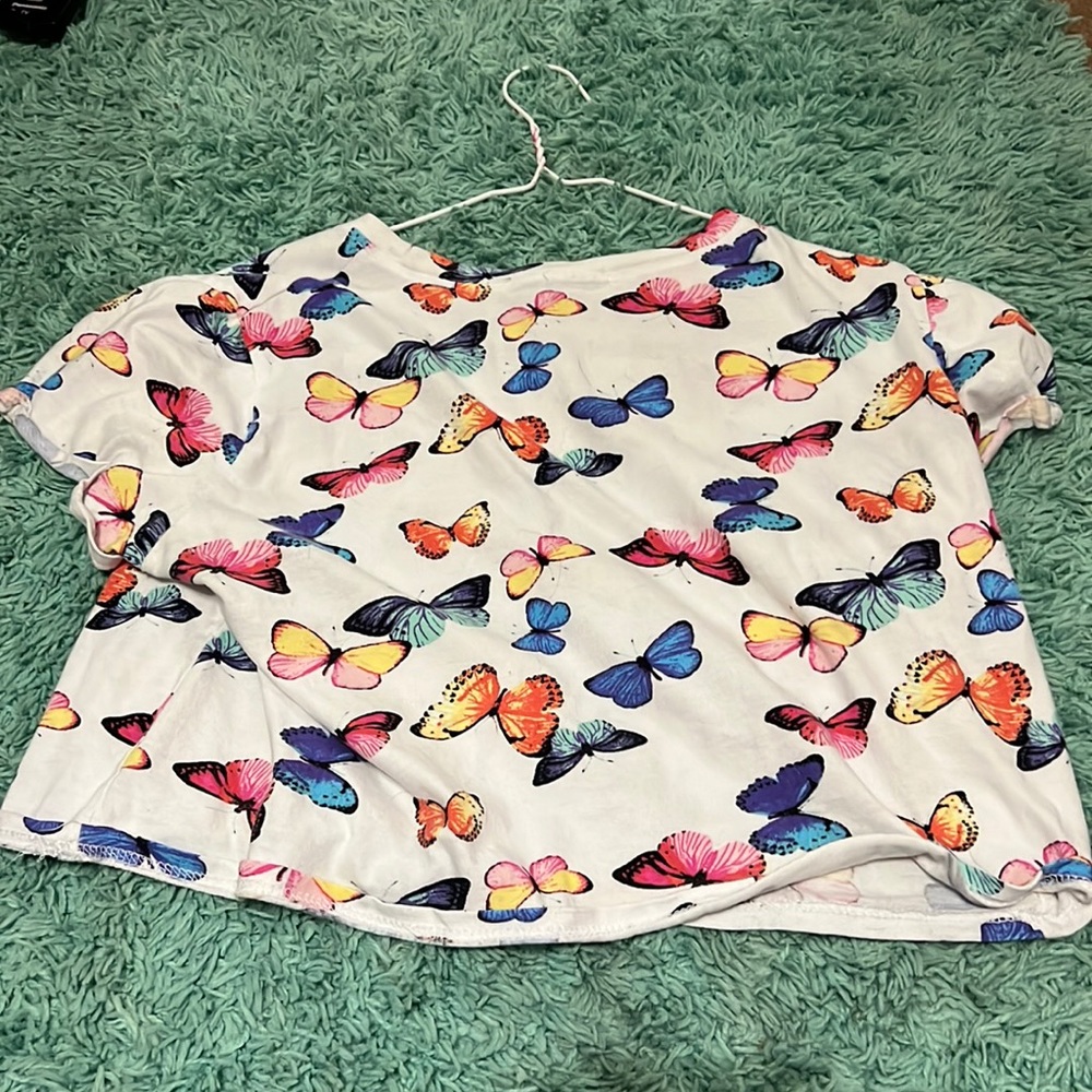 White, Butterfly cropped tee shirt from Rue 21